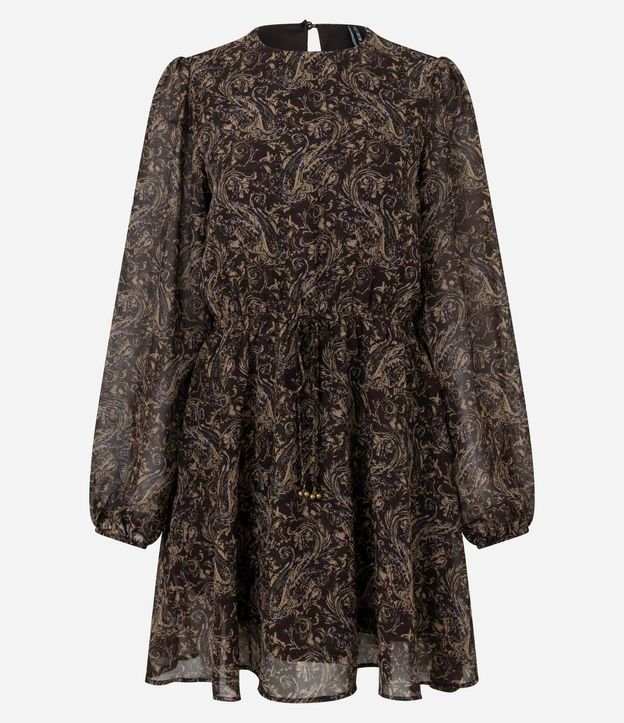 Vestido Corto Femenino en Chiffon con Mangas Largas 5