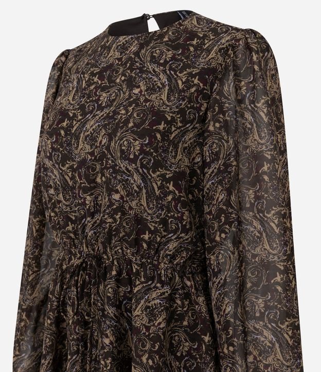 Vestido Corto Femenino en Chiffon con Mangas Largas 6