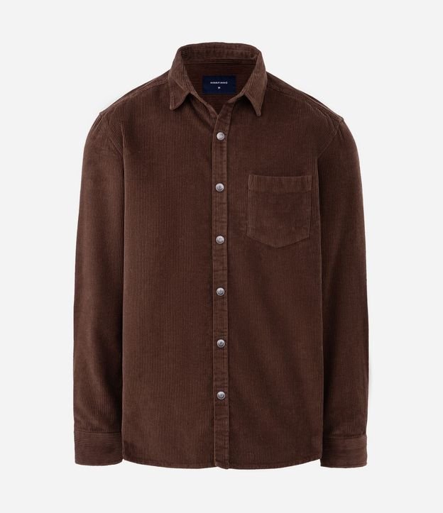 Camisa en Terciopelo con Bolsillo en el Pecho y Abotonado 6