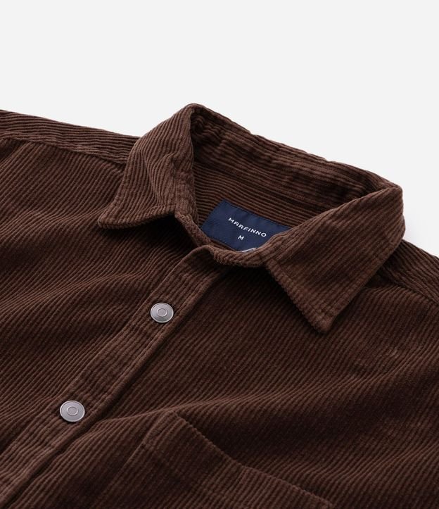 Camisa en Terciopelo con Bolsillo en el Pecho y Abotonado 10