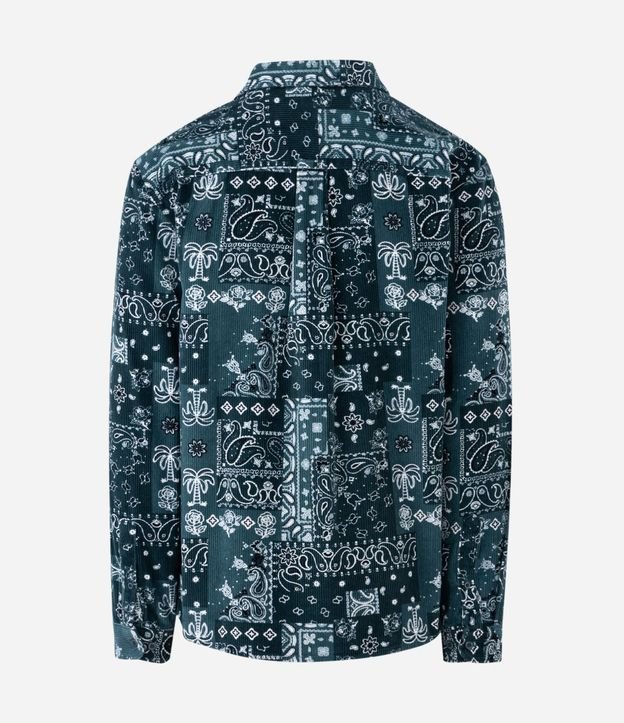 Camisa en Terciopelo con Botones y Estampa Paisley 7