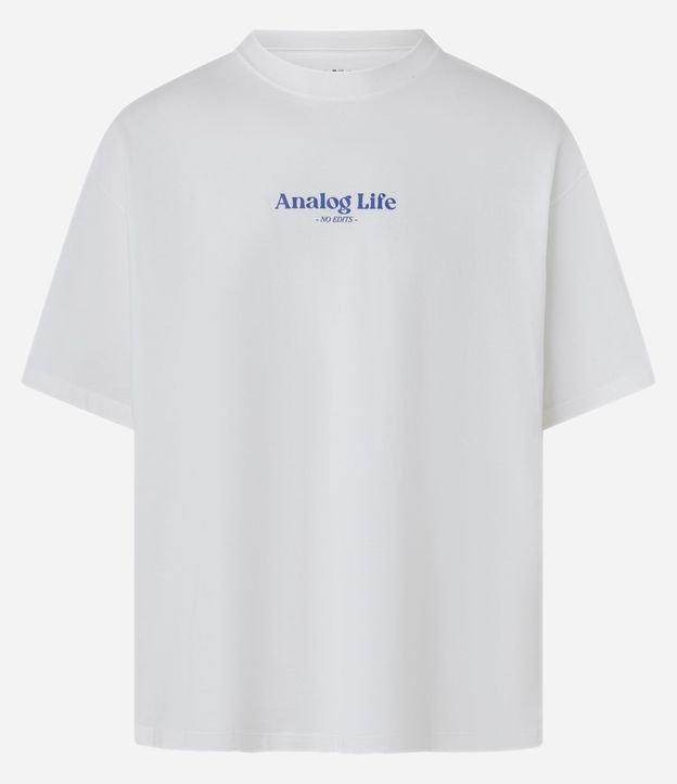 Remera Oversized en Algodón con Estampa y Lettering Analog Life 6