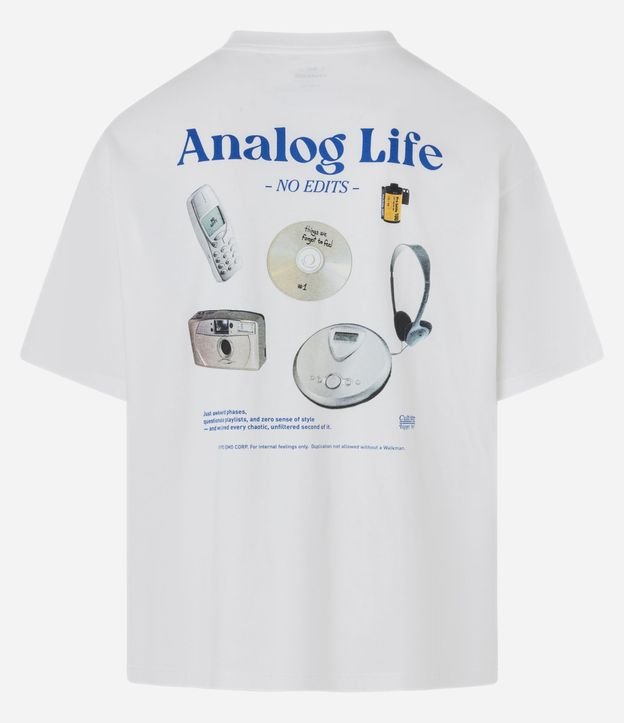 Remera Oversized en Algodón con Estampa y Lettering Analog Life 7