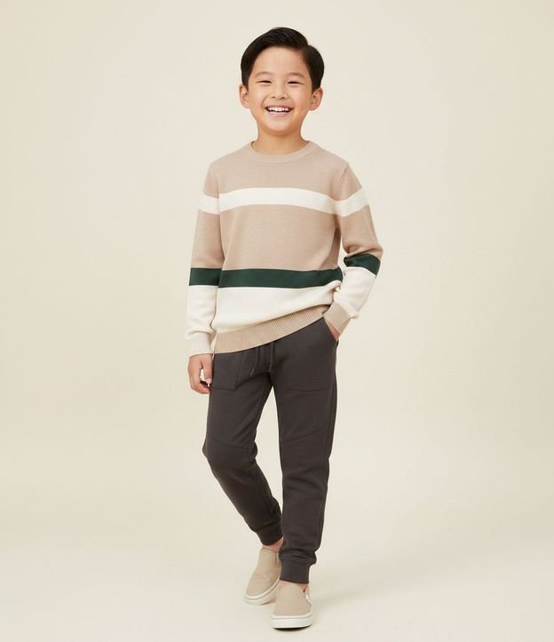 Pantalón Jogger Infantil en Modal con Recortes - Talle 5 a 14 años