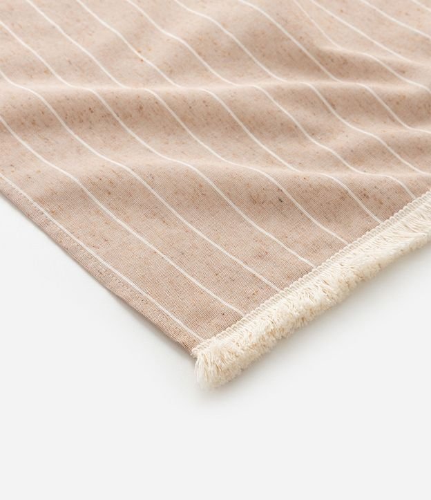 Pareo de Playa Rectangular de Algodón a Rayas con Flecos 3