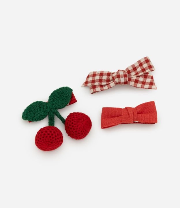 Kit 03 Pinzas para el Pelo Infantil en Formato Diversos - Talle U