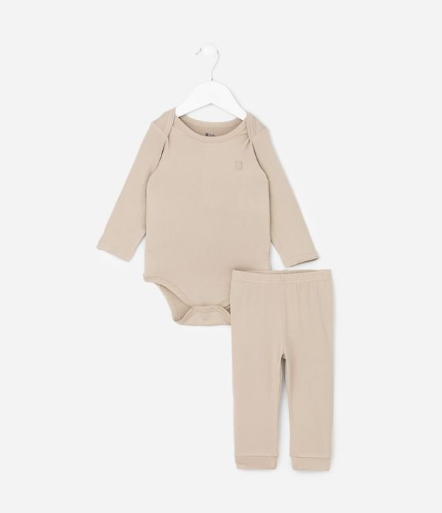 Conjunto Infantil Térmico Body y Pantalón – Talle 0 a 18 Meses
