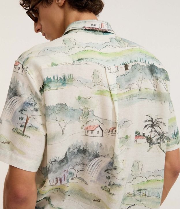 Camisa en Algodón con Estampado de Paisaje 3