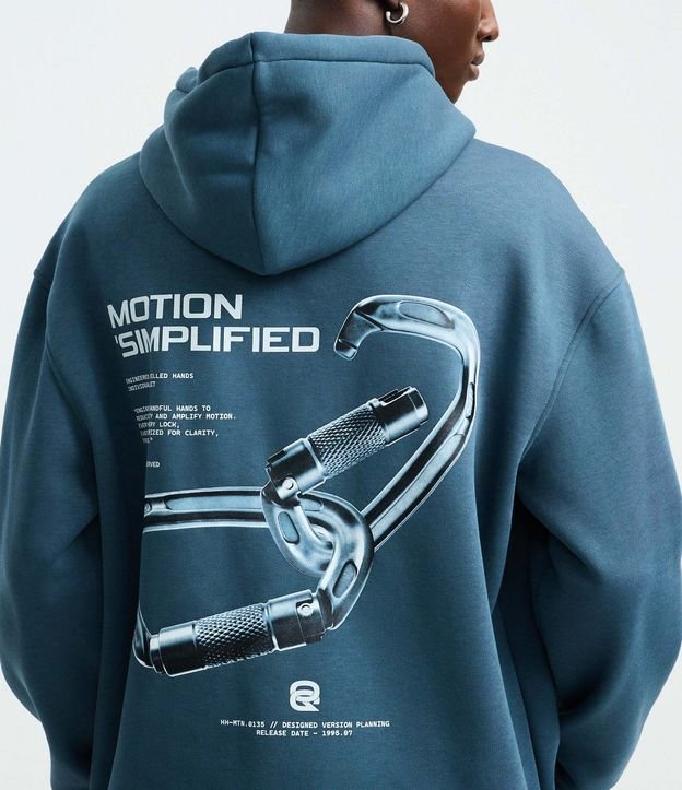 Saco Relajado en Algodón con Felpa y Estampa de Lettering