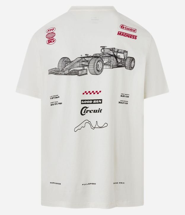 Remera Comfort en Algodón con Estampa Automovilismo y Lettering 9
