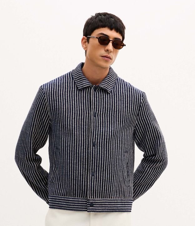 Campera Texturizada Jacquard Rayada