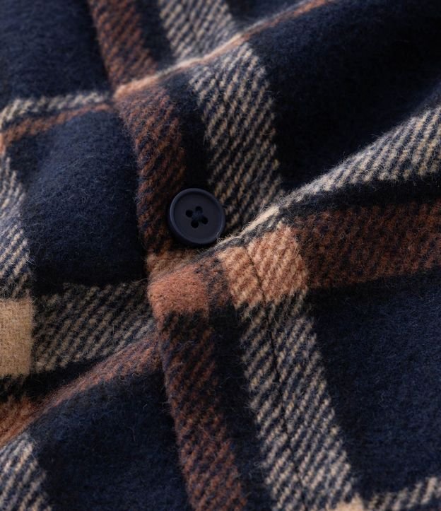 Campera Trucker en Franela con Estampado de Cuadros y Sherpa 7