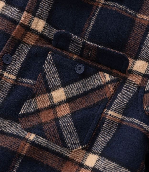 Campera Trucker en Franela con Estampado de Cuadros y Sherpa 10