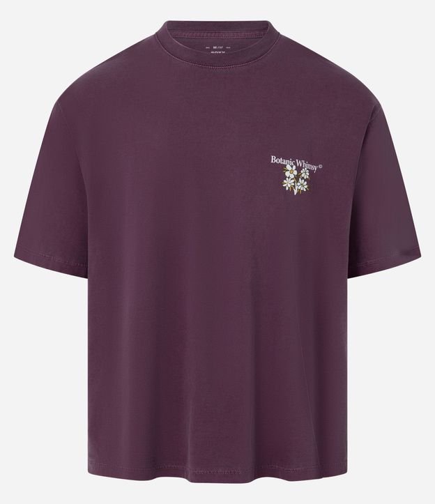 Remera Boxy en Algodón Desteñido con Estampa Frente y Espalda de Flores 7