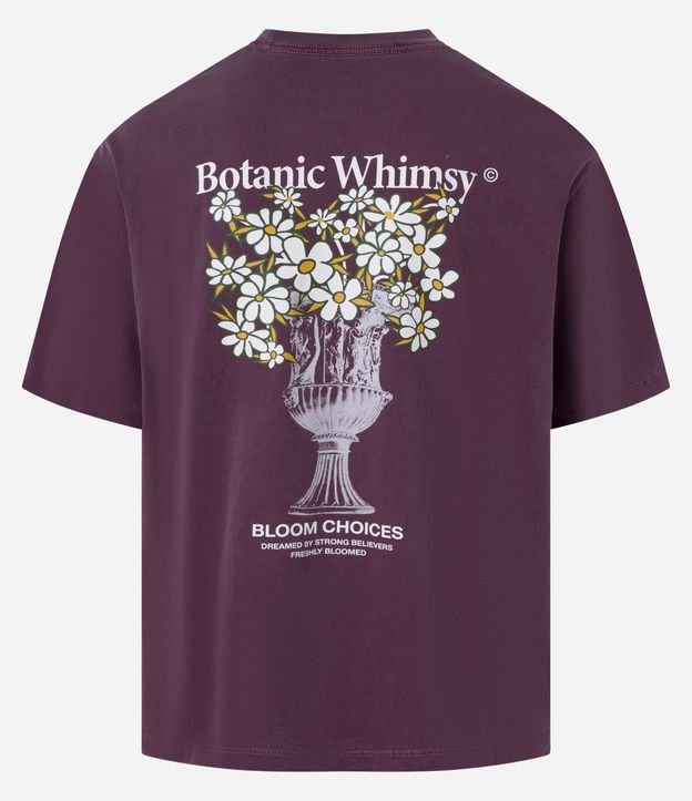 Remera Boxy en Algodón Desteñido con Estampa Frente y Espalda de Flores 8