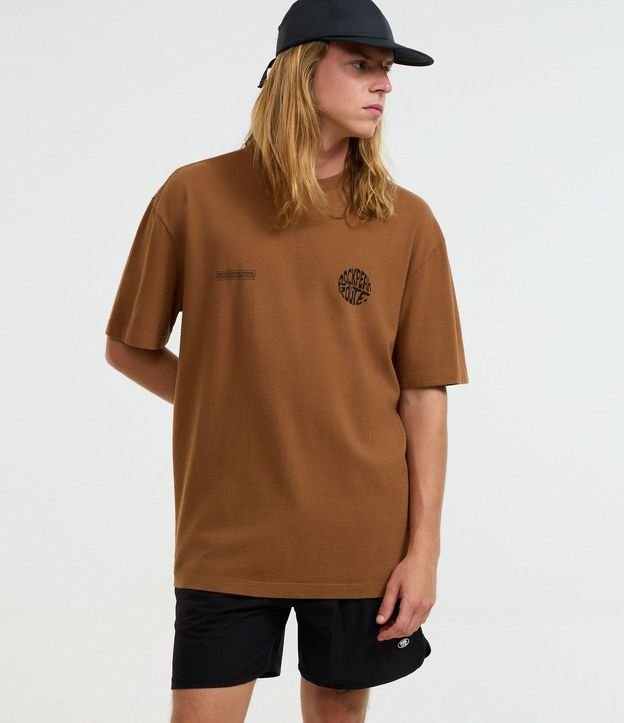 Remera Relaxed en Malla con Estampa Lettering 1