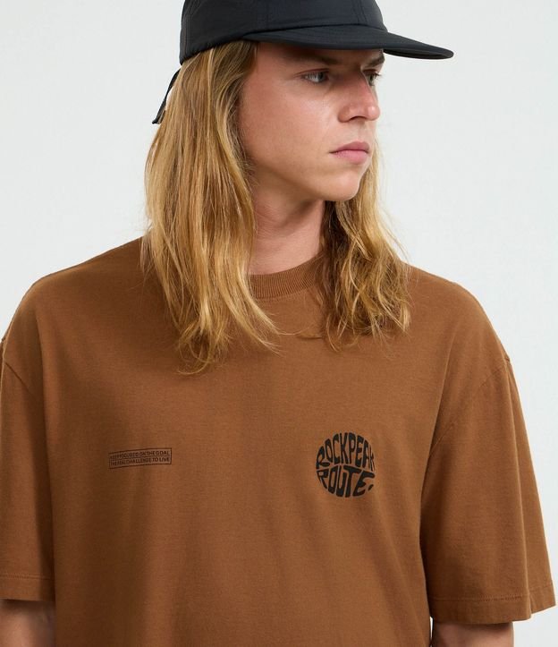 Remera Relaxed en Malla con Estampa Lettering 5