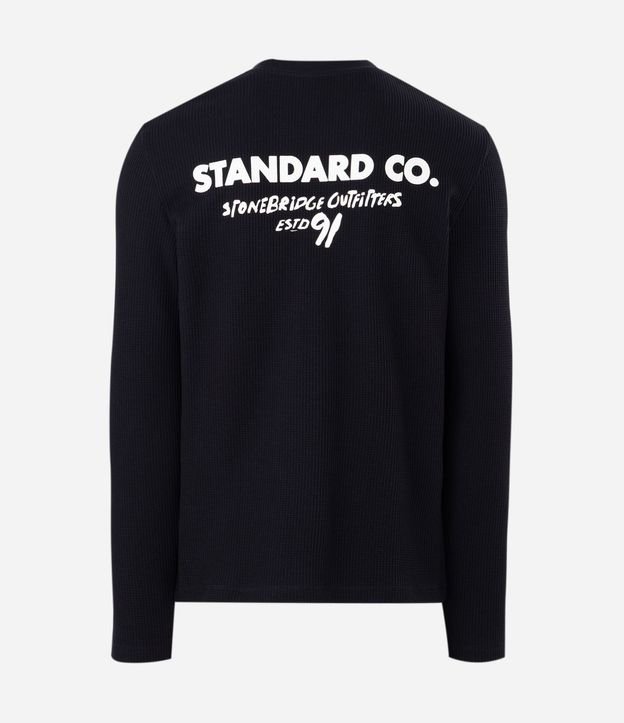Remera Manga larga con Textura Waffle con Lettering 6