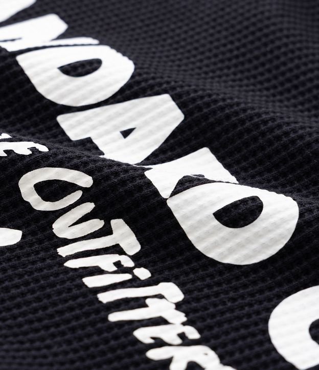 Remera Manga larga con Textura Waffle con Lettering 7