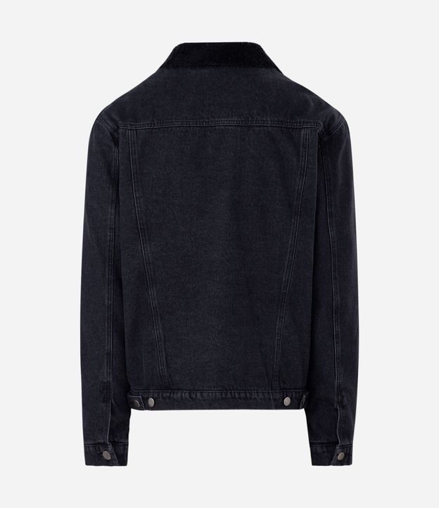 Chaqueta Masculina en Denim con Cuello Sherpa 6