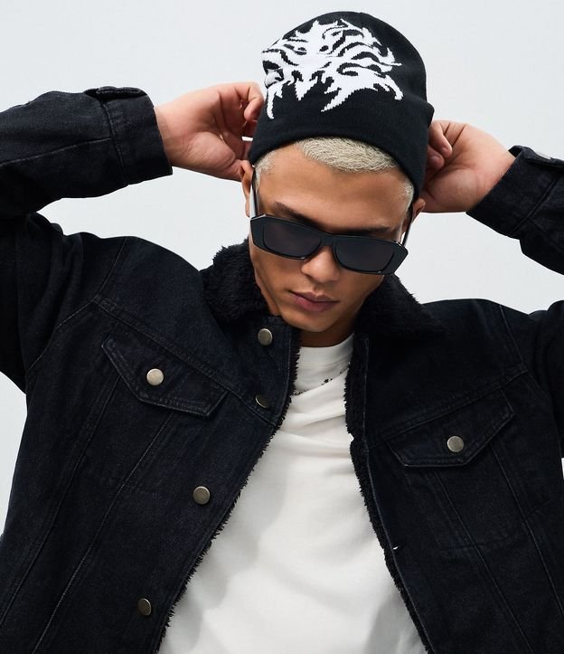 Chaqueta Masculina en Denim con Cuello Sherpa 4