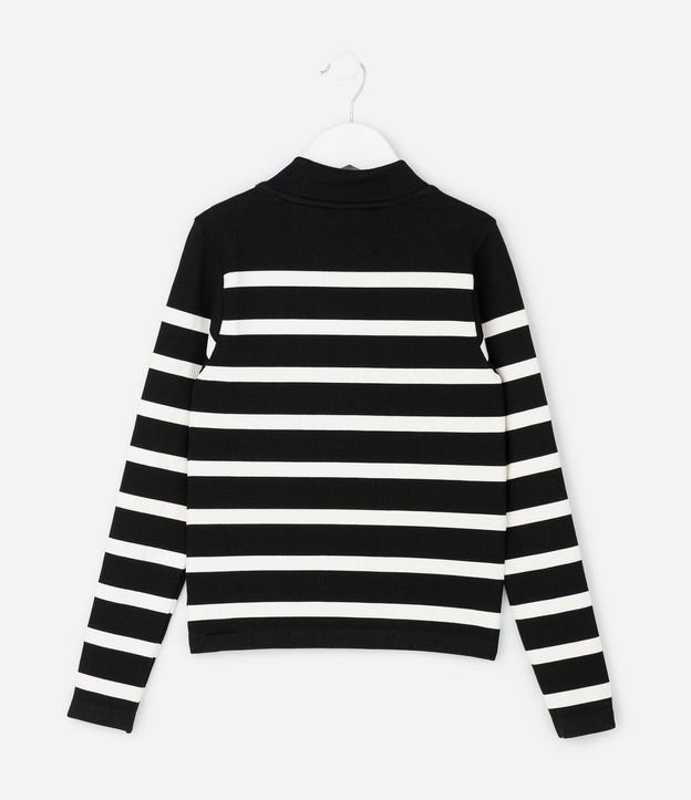 Remera Infantil Seamless Rayada con Cuello Alto – Talle 5 a 14 años 2