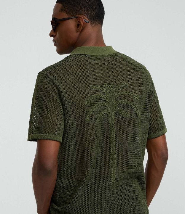 Camisa Regular Texturizado con Textura Efecto Ganchillo 3