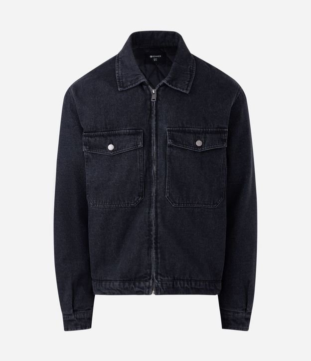 Campera Masculina Jeans Boxy con Cremallera