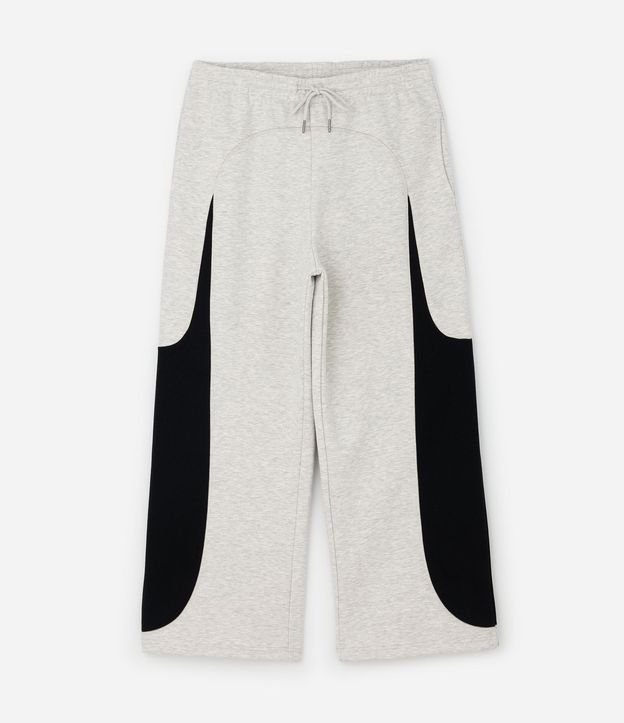 Pantalón en Algodón con Felpa y Paneles en los Laterales 4