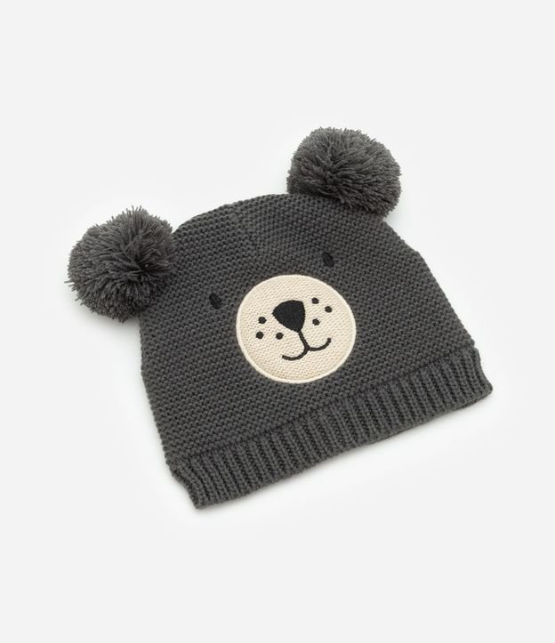 Conjunto Infantil Gorro y Guantes en Punto con Cara de Osito – Talle 0 a 12 Meses 3
