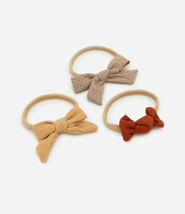 Kit 03 Cintas para el Pelo Infantil con Moñitas – Talle U