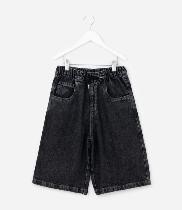 Bermuda Infantil Baggy en Jeans Liso Baggy Cintura elástica FUO_SS26_BEP_0033 Street 5 a 14 3