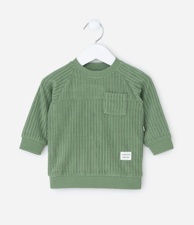 Conjunto Infantil Canelado con Saco y Pantalón Jogger – Talle 0 a 24 Meses 2
