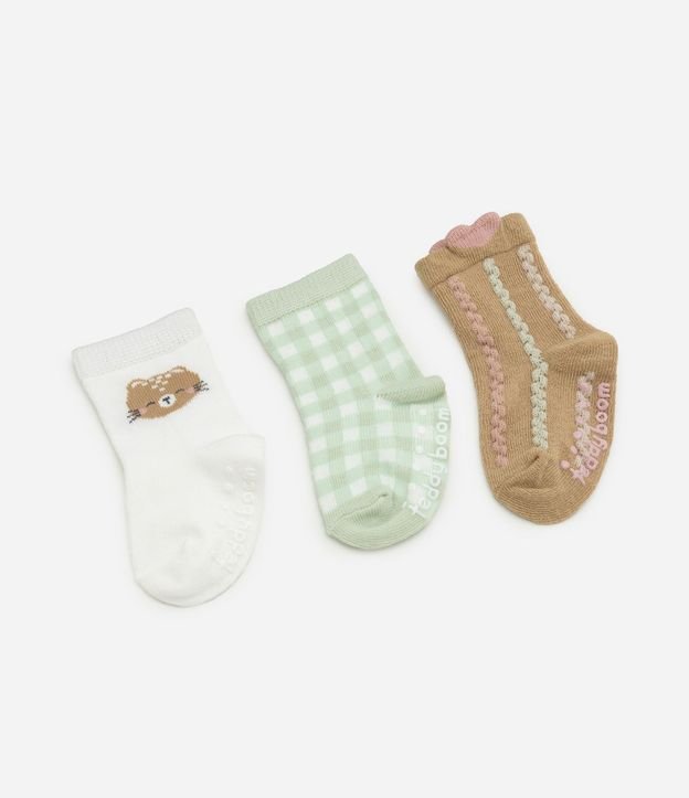 Kit 3 Medias Infantiles con Osita y Frufru - Talle RN a 12 meses 2
