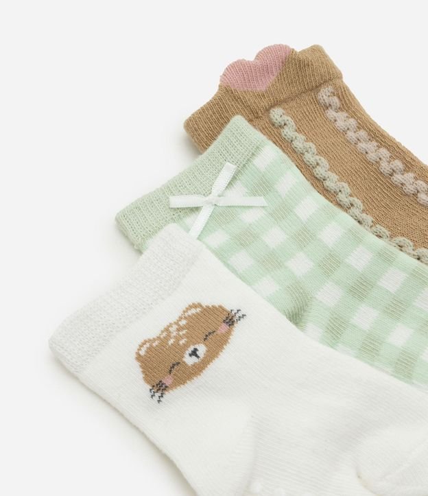 Kit 3 Medias Infantiles con Osita y Frufru - Talle RN a 12 meses 3