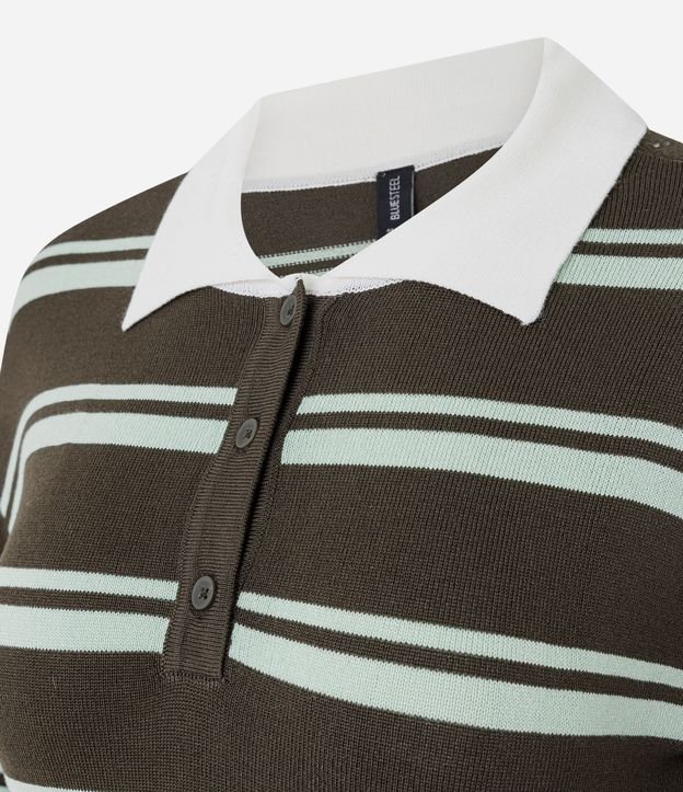 Buzo Slim Polo en Punto Listrado con Manga Larga 7