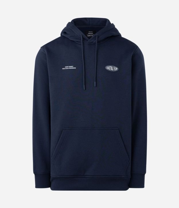 Saco Cerrado en Algodón con Felpa con Estampado Lettering y Capucha