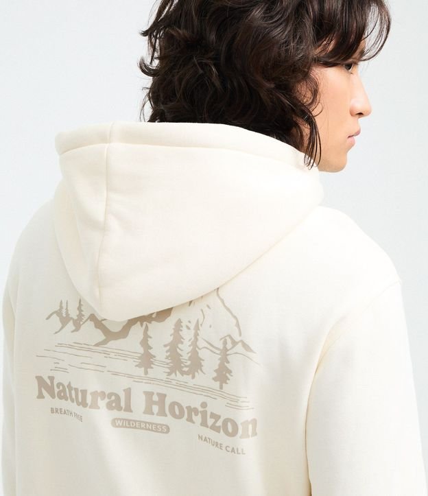 Buzo Algodón con Felpa y Lettering Natural Horizon Canguro 5