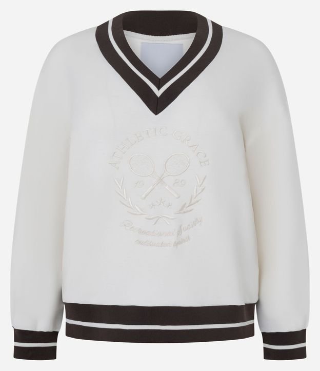 Suéter Oversized Deportivo con Lettering Bordado