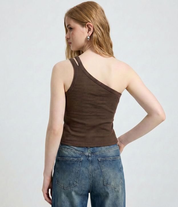Blusa en Rib con Un Hombro Único y Asa Doble 2