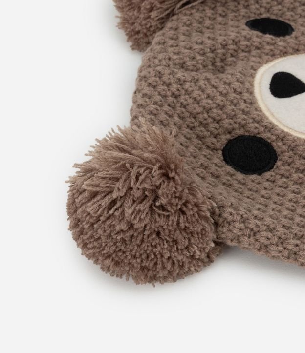 Gorro Infantil en Efecto Punto con Carita de Oso – Talle 0 a 12 Meses 3