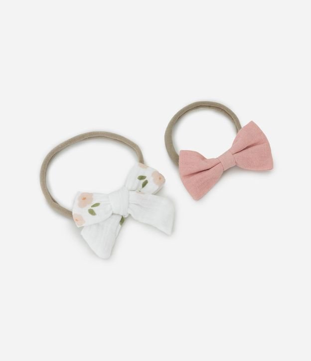 Kit Babador y Lazos Infantiles con Estampa Floral - Talle único 3