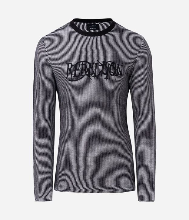 Suéter en Punto Listrado con Lettering Rebelión 4