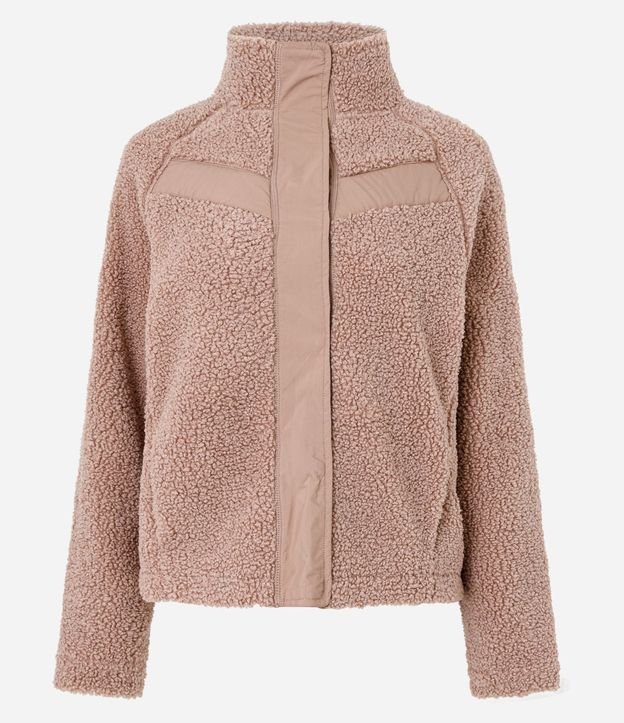 Campera Bomber Deportiva en Sherpa con Cuello Alto 6
