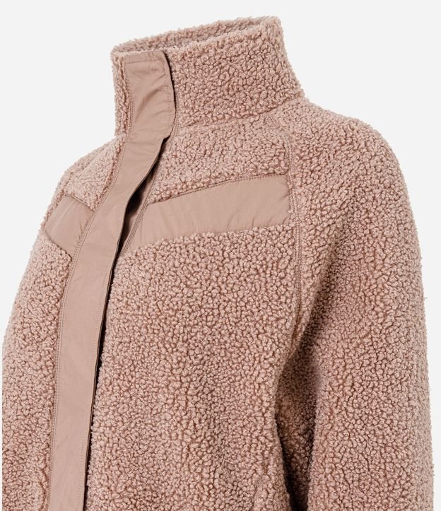 Campera Bomber Deportiva en Sherpa con Cuello Alto 7