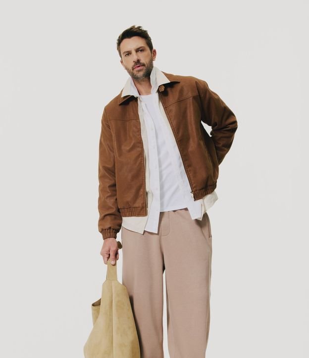 Pantalón Baggy en Algodón con Felpa con Ruedo Ajustable 1