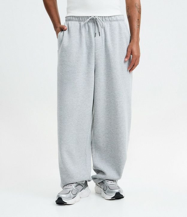 Pantalón Baggy en Algodón con Felpa con Ruedo Ajustable 2