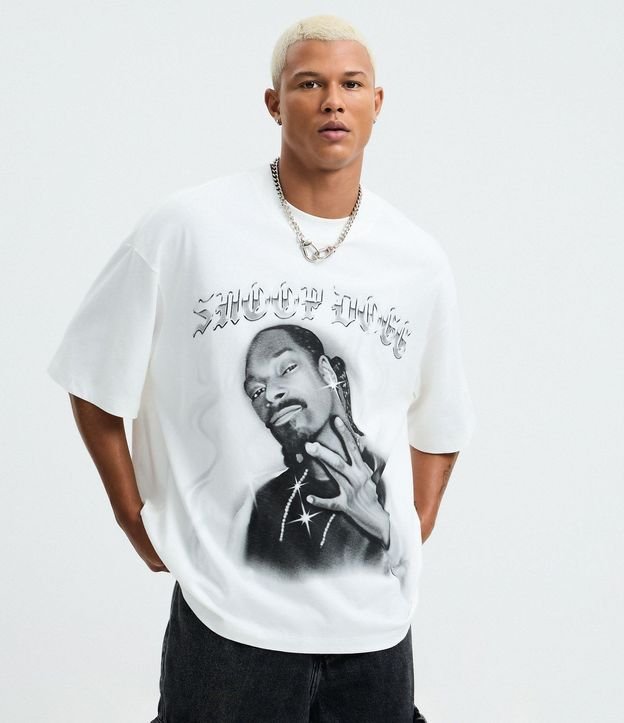 Remera Oversized en Algodón con Estampado Snoop Dogg