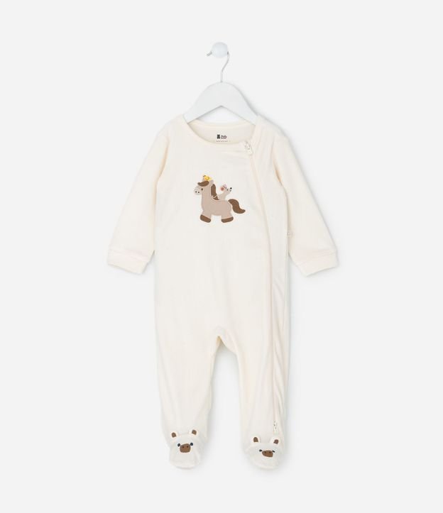 Mono Infantil con Bordado de Caballo – Talle 0 a 18 Meses