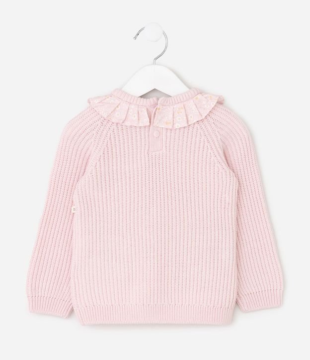 Blusa Infantil en Punto con Cuello Volado y Bordado de Conejo – Talle RN a 18 Meses 3